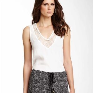 Love stitch cowl back lace tank